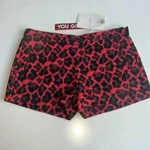 Nik & Nik Girl’s Red Leopard Shorts